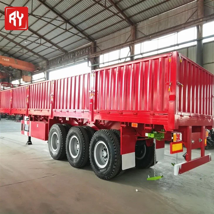 China Three-axle Side Tripter Semi-trailer High-quality Steel Dump Truck factory